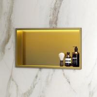 BWS Inbouwnis | Lucio | met LED Verlichting | 60x30x7cm | Mat Goud - thumbnail