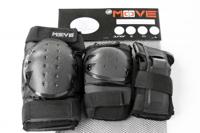 Move Beschermset voor kinderen - 3-pack basic black - zwart - driedelige set met pols elleboog en kniebeschermers - thumbnail