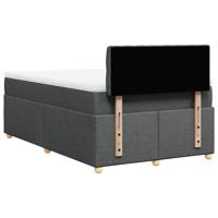 Boxspring met matras stof donkergrijs 140x190 cm - thumbnail