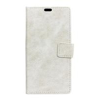 HTC U Play horizontaal Retro Crazy Horse structuur PU leren Flip Hoesje met foto frame, houder en opbergruimte voor pinpassen & geld wit - thumbnail