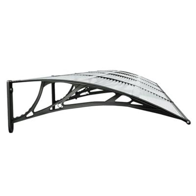 Deurluifel 400x75 cm polycarbonaat zwart en transparant