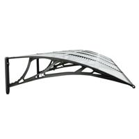 Deurluifel 400x75 cm polycarbonaat zwart en transparant - thumbnail