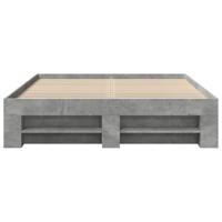 Bedframe bewerkt hout betongrijs 135x190 cm - thumbnail
