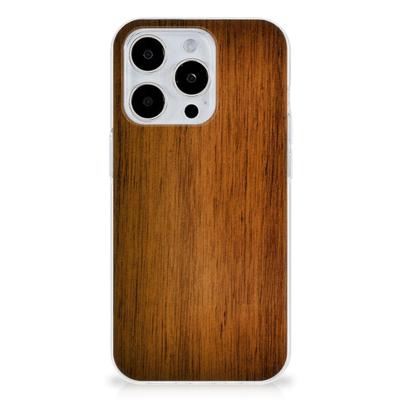 iPhone 15 Pro Max | Bumper Hoesje | Donker Hout iPhone 15 Pro Max | Bumper Hoesje | Donker Hout