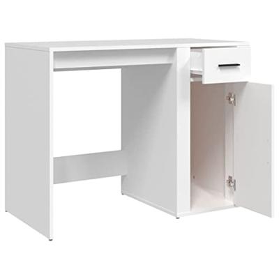 Bureau 100x49x75 cm bewerkt hout wit Bureau 100x49x75 cm bewerkt hout wit
