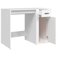 Bureau 100x49x75 cm bewerkt hout wit - thumbnail