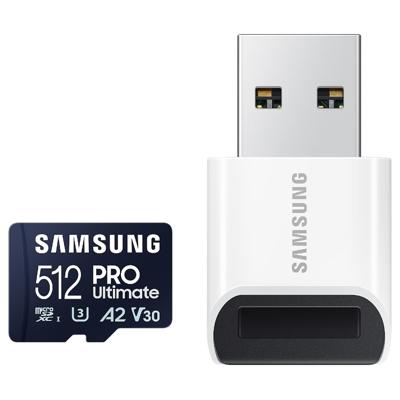 Samsung Pro Ultimate microSD card 512GB + USB-adapter Micro SD-kaart Blauw