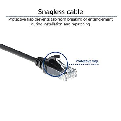 ACT Zwarte 10 meter LSZH U/UTP CAT6 datacenter slimline patchkabel snagless met RJ45 connectoren