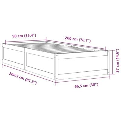 Bedframe zonder matras massief grenenhout wit 90x200 cm Bedframe zonder matras massief grenenhout wit 90x200 cm
