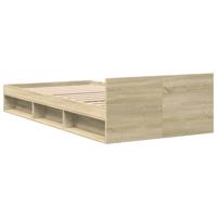 Bedframe met lade bewerkt hout sonoma eikenkleurig 90x190 cm - thumbnail