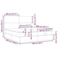 Ottoman bed met matrassen 160x200cm fluweel donkergroen - thumbnail