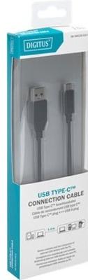 DIGITUS - USB-kabel - USB type A (M) naar USB-C (M) - USB 3.1 - 1 m - gevormd - zwart DIGITUS - USB-kabel - USB type A (M) naar USB-C (M) - USB 3.1 - 1 m - gevormd - zwart