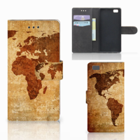 Huawei Ascend P8 Lite | Flip Cover | Wereldkaart - thumbnail