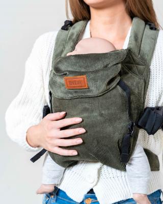 ByKay Click Carrier Classic draagzak ribfluweel Moss Green ByKay Click Carrier Classic draagzak ribfluweel Moss Green