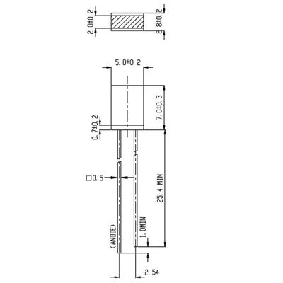 Everlight Opto 514UYD Bedrade LED Geel Rechthoekig 2 x 5 mm 2.3 mcd 180 ° 10 mA 2 V