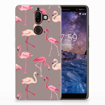 Nokia 7 Plus | TPU Hoesje | Flamingo