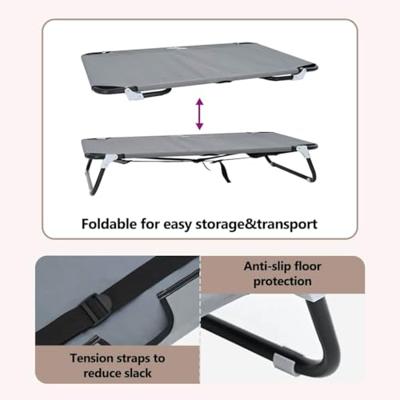 VidaXL Hondenbed lichtgrijs 90 x 55 x 18 cm staal