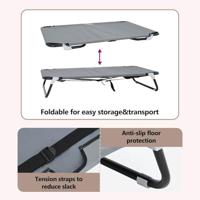 VidaXL Hondenbed lichtgrijs 90 x 55 x 18 cm staal - thumbnail