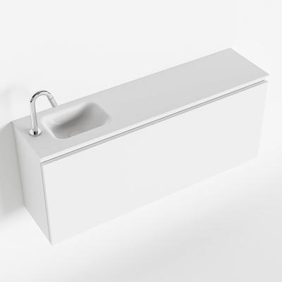 MONDIAZ OLAN 120cm toiletmeubel talc. LEX wastafel talc links 1 kraangat