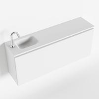 MONDIAZ OLAN 120cm toiletmeubel talc. LEX wastafel talc links 1 kraangat - thumbnail