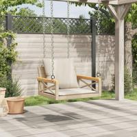 Schommelbank met kussens 63x62x40 cm poly rattan beige - thumbnail