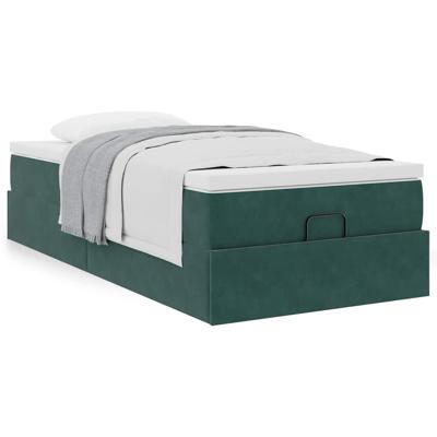 Ottoman bed met matras 120x200cm fluweel donkergroen