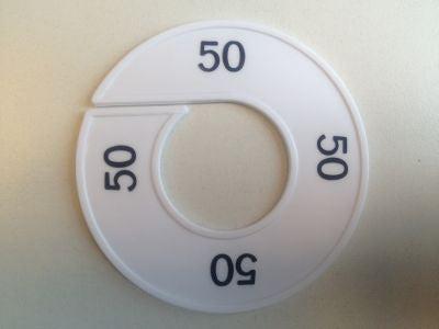 Maatring 9cm wit/zwart 50