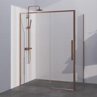 BRAUER Season douchecabine model B met schuifdeur helder glas 140x100x200 omkeerbaar incl. glascoating Season-Koper - thumbnail