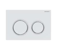 Drukplaat Geberit Omega 20 voor 2-toets Spoeling Glansverchroomde Ringen Mat Wit - thumbnail