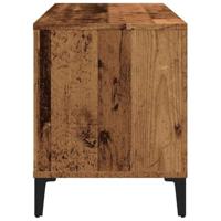 Platenkast 100x38x48 cm bewerkt hout oud houtkleurig - thumbnail