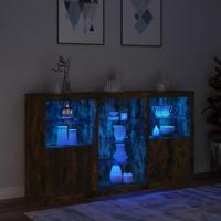 Dressoir met LED-verlichting 181,5x37x100 cm gerookt eikenkleur - thumbnail