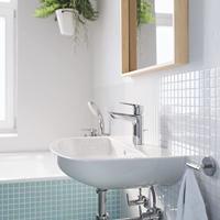 Grohe Universeel design sifon 1 1/4 inch met muurbuis en roset Chroom - thumbnail