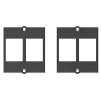 BACHMANN maatwerk module frame 2x Keystone met metalen beugel, zwart - thumbnail