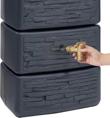 Garantia Slim regenton 300 liter stone decor antraciet - thumbnail