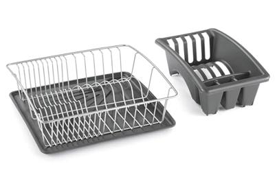 Afdruiprek voor Keukengootsteen Metaltex Grijs (35 x 30 x 11 cm)