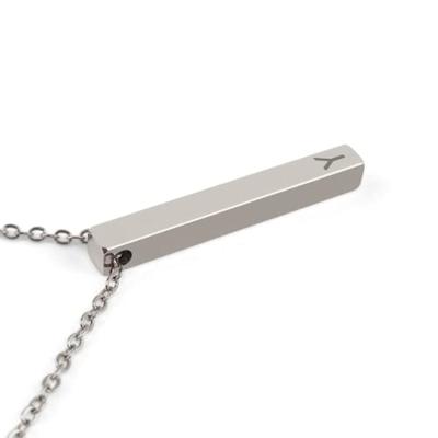 Bar ketting met naam - Zilver