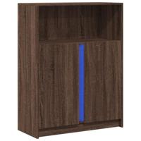 Dressoir met LED 77x34x100 cm bewerkt hout bruin eikenkleur - thumbnail