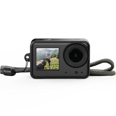 Telesin beschermhoes siliconen voor DJI Osmo Action 5/4/3 met lensdop en draagkoord