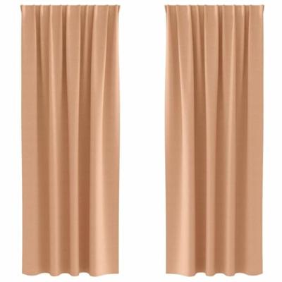 VidaXL Zwart-out gordijnen met ringen 2 pcs licht bruin 225 x 140 cm