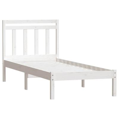Bedframe massief hout wit 90x190 cm