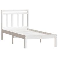 Bedframe massief hout wit 90x190 cm - thumbnail