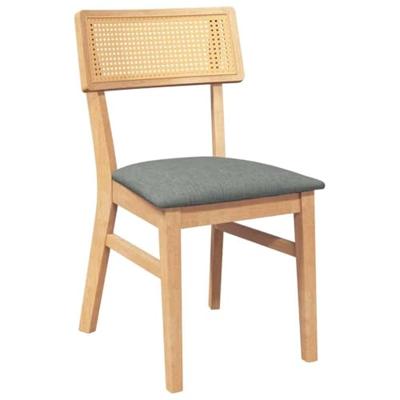 Eetkamerstoelen met kussens 2 st massief hout rubber