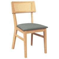 Eetkamerstoelen met kussens 2 st massief hout rubber - thumbnail
