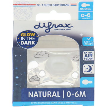 Difrax Fopspeen Natural 0-6m Nacht