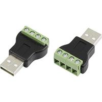 TRU Components USB-connector met schroefaansluiting stekker, rechte LT-USB4M USB-stekker type A 15 - thumbnail