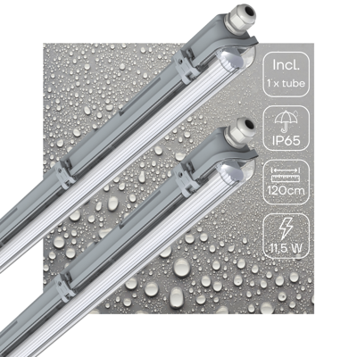 2 PACK - LED&apos;s Light Complete LED TL lamp met LED buis 120 cm - Binnen en buiten - 2130 lm - 1x11,5W - 4000K