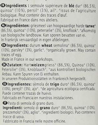 Spaghetti tarwe quinoa knoflook peterselie bio 500 Gram