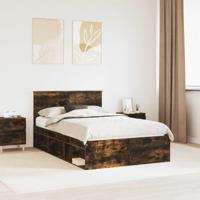 Bedframe Gerookt eiken 120 x 190 cm Massief grenenhout - thumbnail