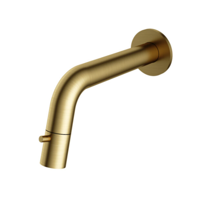 Fonteinkraan Inbouw Hotbath Cobber 1-knop gebogen 18.6 cm Inkortbaar Geborsteld Messing PVD