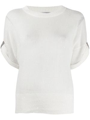 Brunello Cucinelli rolled sleeves jumper - White